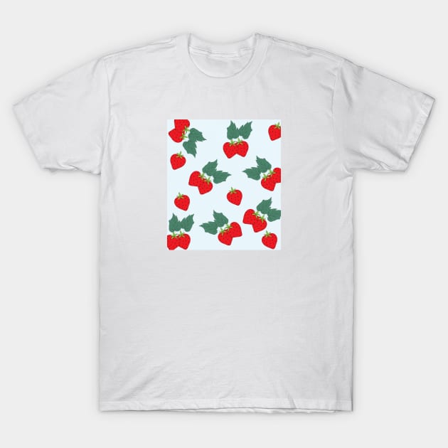 Strawberry Pattern T-Shirt by FoodPatterns